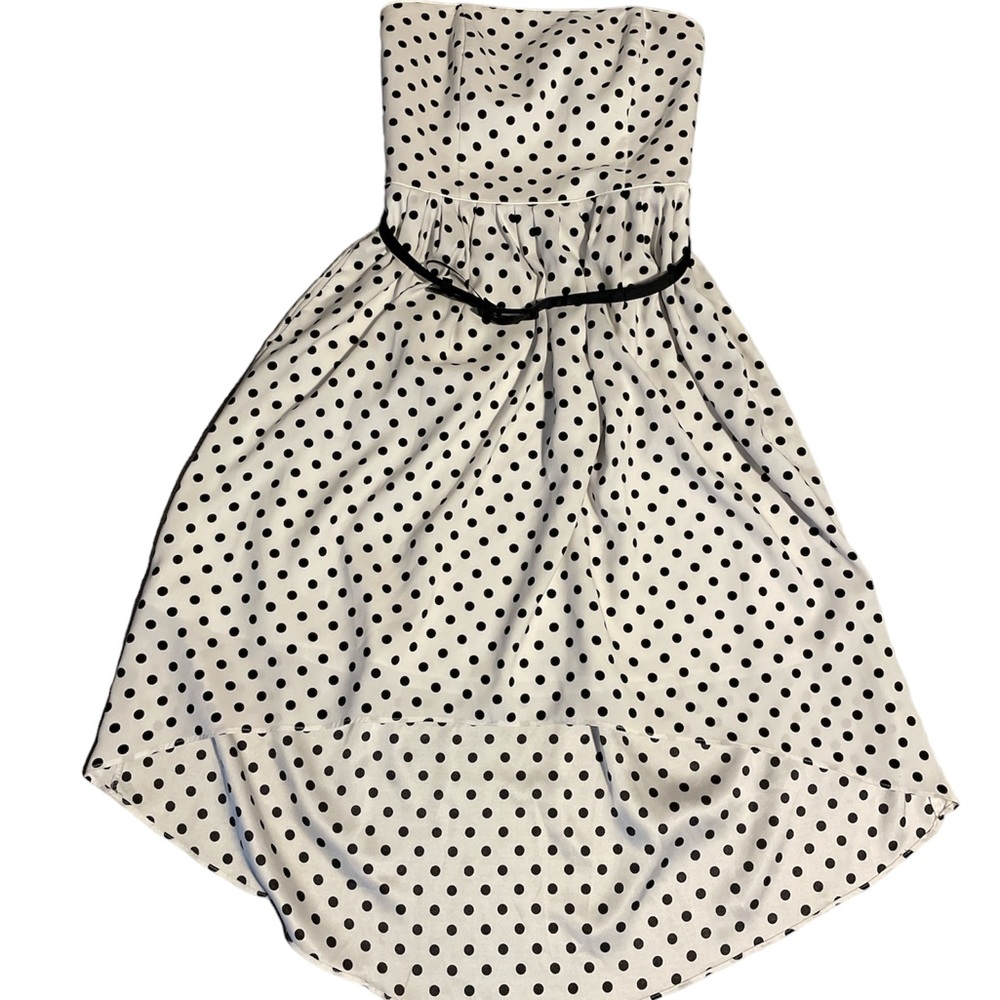 Women’s White House, Black market, cute polkadot, Hilow strapless dress size 00